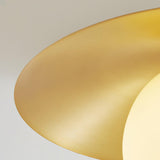 Modern Brass and White Glass Flush Mount Ceiling Lamp for Living Room Bedroom