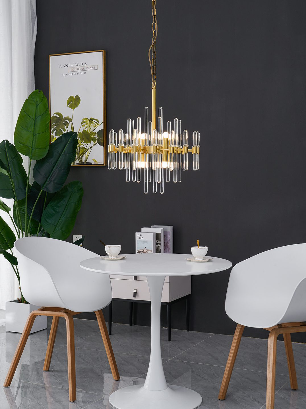 modern-antique-brass-starburst-chandelier-with-clear-crystal-glass-rods