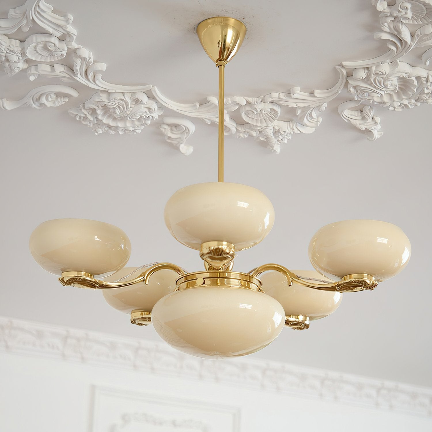 elegant-brass-and-cream-glass-orb-chandelier-mid-century-modern-pendant-light