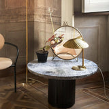 Sculptural Mid Century Modern Brass Shell Table Lamp for Bedside and Desk Lighting