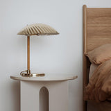 Sculptural Mid Century Modern Brass Shell Table Lamp for Bedside and Desk Lighting