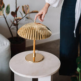 Sculptural Mid Century Modern Brass Shell Table Lamp for Bedside and Desk Lighting