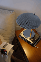 Sculptural Mid Century Modern Brass Shell Table Lamp for Bedside and Desk Lighting