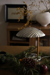 Sculptural Mid Century Modern Brass Shell Table Lamp for Bedside and Desk Lighting
