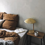 Sculptural Mid Century Modern Brass Shell Table Lamp for Bedside and Desk Lighting