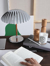 Sculptural Mid Century Modern Brass Shell Table Lamp for Bedside and Desk Lighting