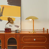 Sculptural Mid Century Modern Brass Shell Table Lamp for Bedside and Desk Lighting