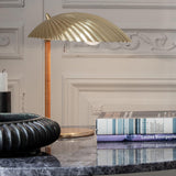 Sculptural Mid Century Modern Brass Shell Table Lamp for Bedside and Desk Lighting