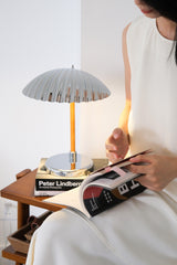 Sculptural Mid Century Modern Brass Shell Table Lamp for Bedside and Desk Lighting