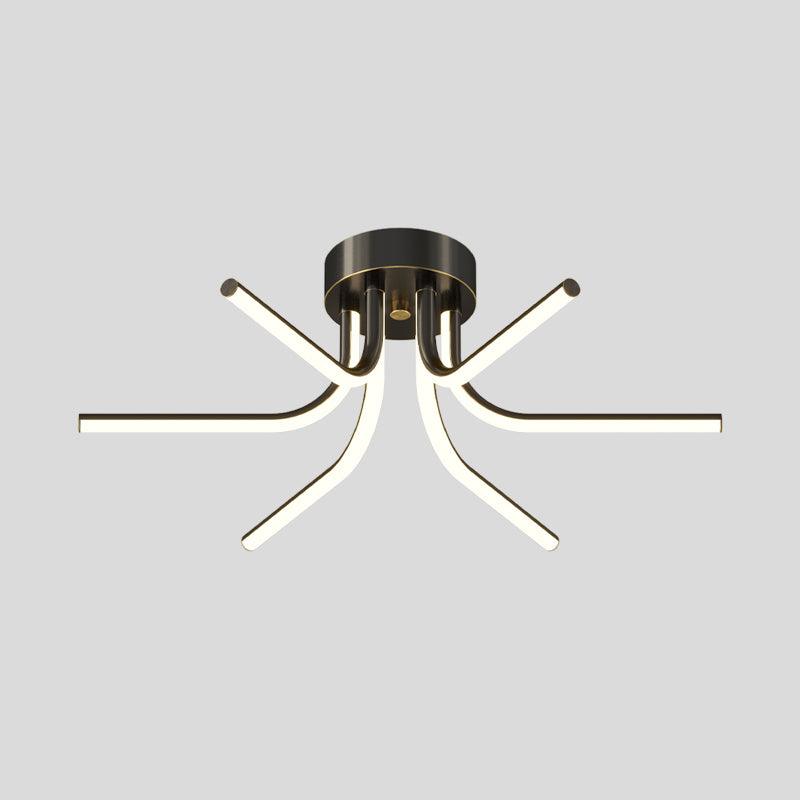 Modern Brass Starburst LED Ceiling Lamp Contemporary Flush Mount Light Fixture