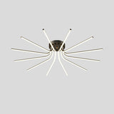 Modern Brass Starburst LED Ceiling Lamp Contemporary Flush Mount Light Fixture
