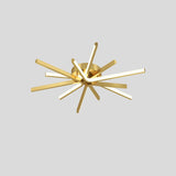 Modern Brass Starburst LED Ceiling Lamp Contemporary Flush Mount Light Fixture