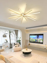 Modern Brass Starburst LED Ceiling Lamp Contemporary Flush Mount Light Fixture