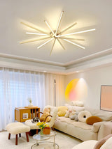 Modern Brass Starburst LED Ceiling Lamp Contemporary Flush Mount Light Fixture