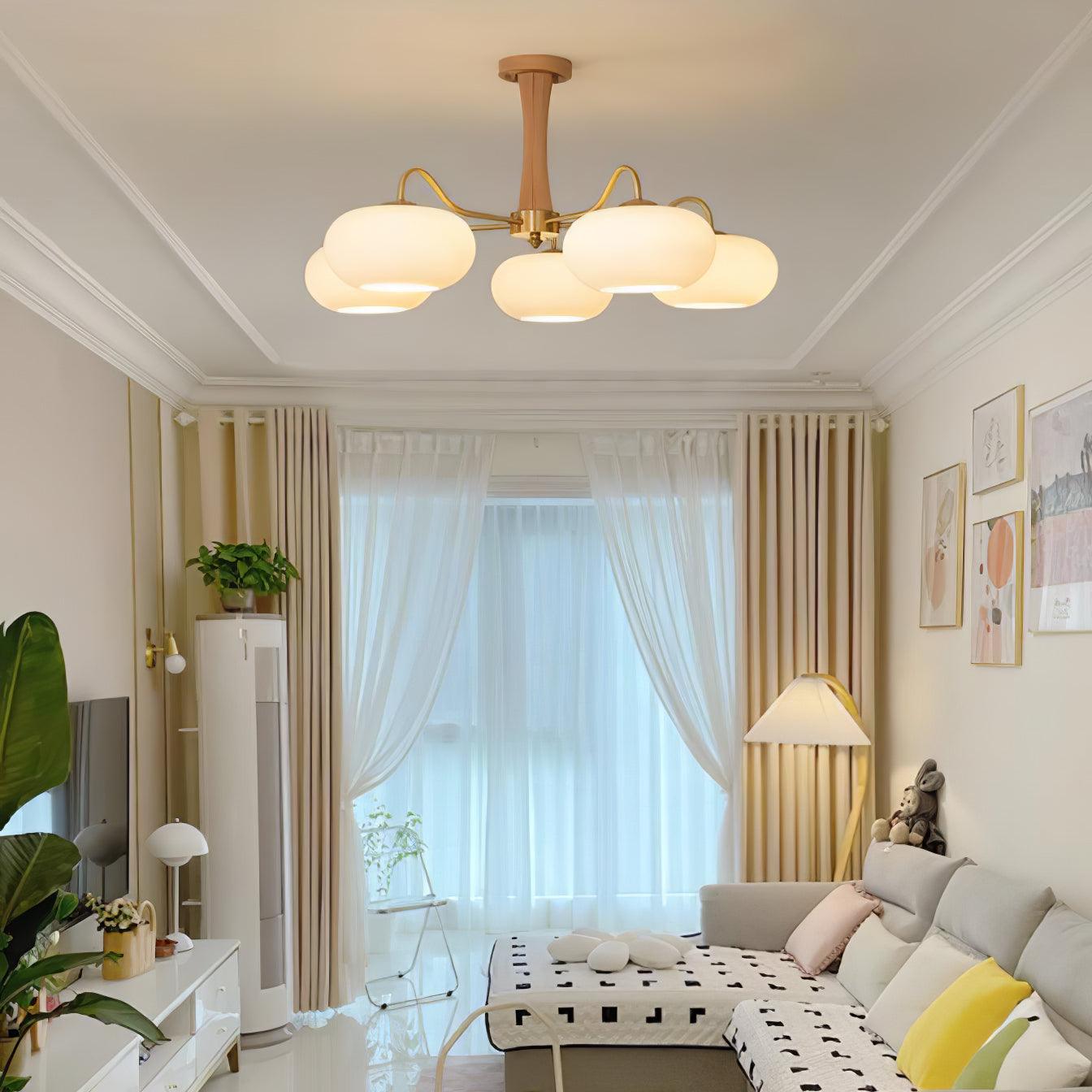 mid-century-modern-brass-and-wooden-persimmon-chandelier-glass-pendant-light
