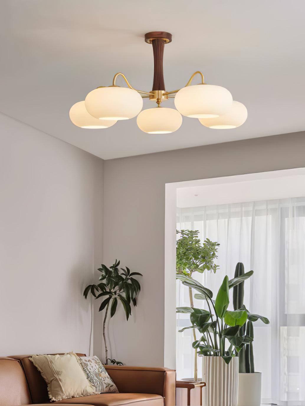 mid-century-modern-brass-and-wooden-persimmon-chandelier-glass-pendant-light