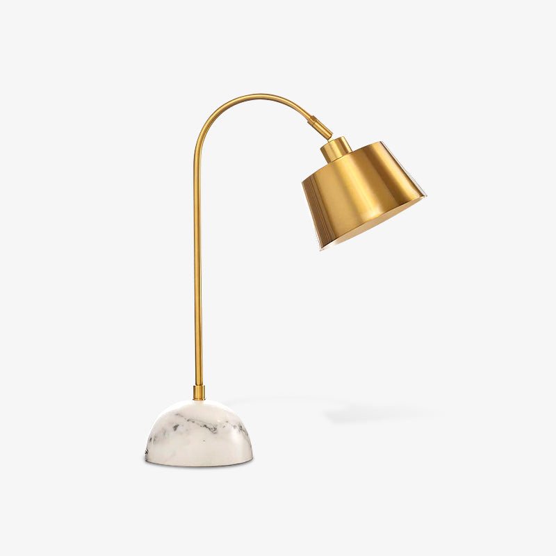 Brax Gold Metal and Marble Desk Lamp with Adjustable Frame for Modern Workspace and Bedside