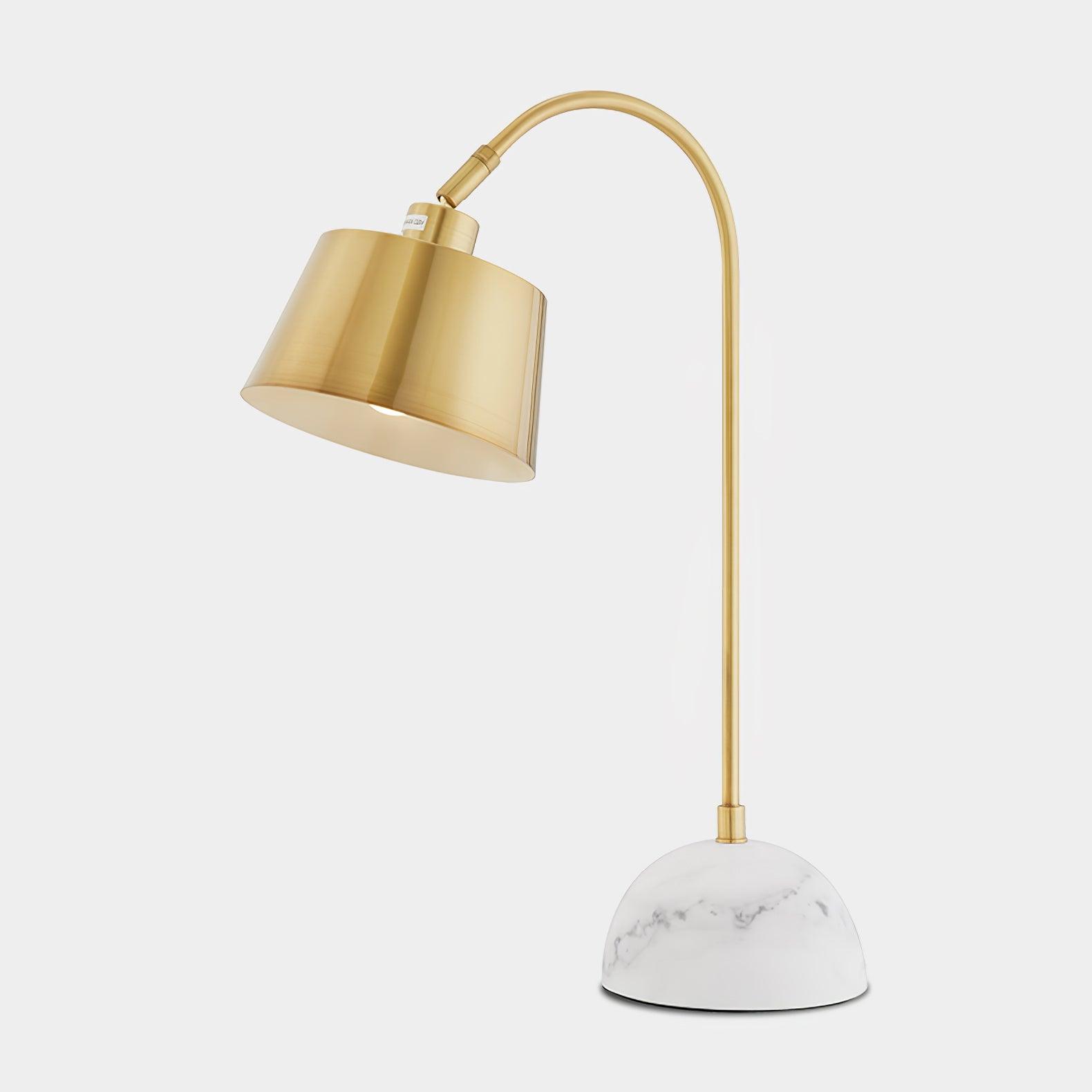 Brax Gold Metal and Marble Desk Lamp with Adjustable Frame for Modern Workspace and Bedside