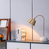 Brax Gold Metal and Marble Desk Lamp with Adjustable Frame for Modern Workspace and Bedside
