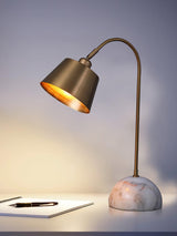 Brax Gold Metal and Marble Desk Lamp with Adjustable Frame for Modern Workspace and Bedside