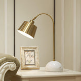 Brax Gold Metal and Marble Desk Lamp with Adjustable Frame for Modern Workspace and Bedside