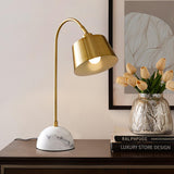 Brax Gold Metal and Marble Desk Lamp with Adjustable Frame for Modern Workspace and Bedside