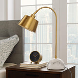 Brax Gold Metal and Marble Desk Lamp with Adjustable Frame for Modern Workspace and Bedside