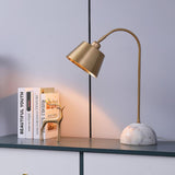Brax Gold Metal and Marble Desk Lamp with Adjustable Frame for Modern Workspace and Bedside