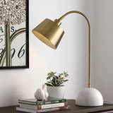 Brax Gold Metal and Marble Desk Lamp with Adjustable Frame for Modern Workspace and Bedside