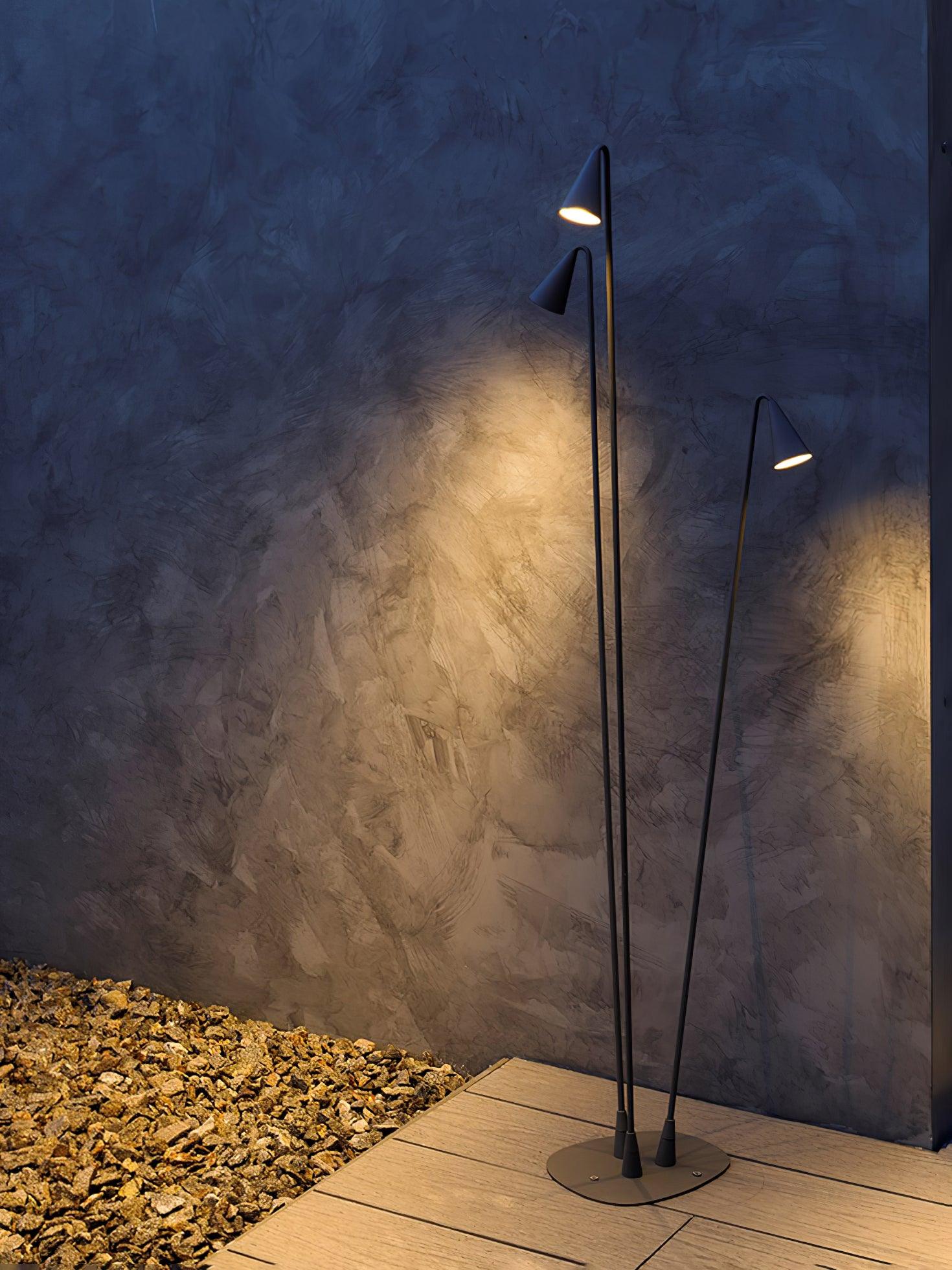 Bellflower Aluminum Outdoor Floor Lamp Waterproof LED Pathway Pedestal Light