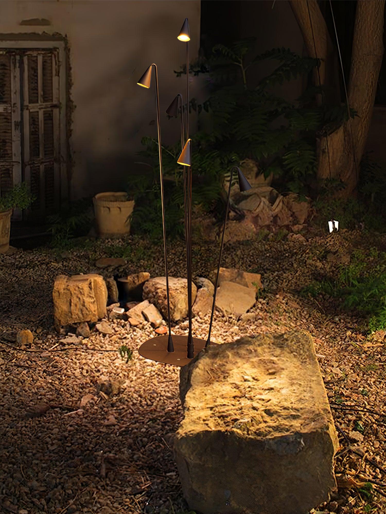 Bellflower Aluminum Outdoor Floor Lamp Waterproof LED Pathway Pedestal Light