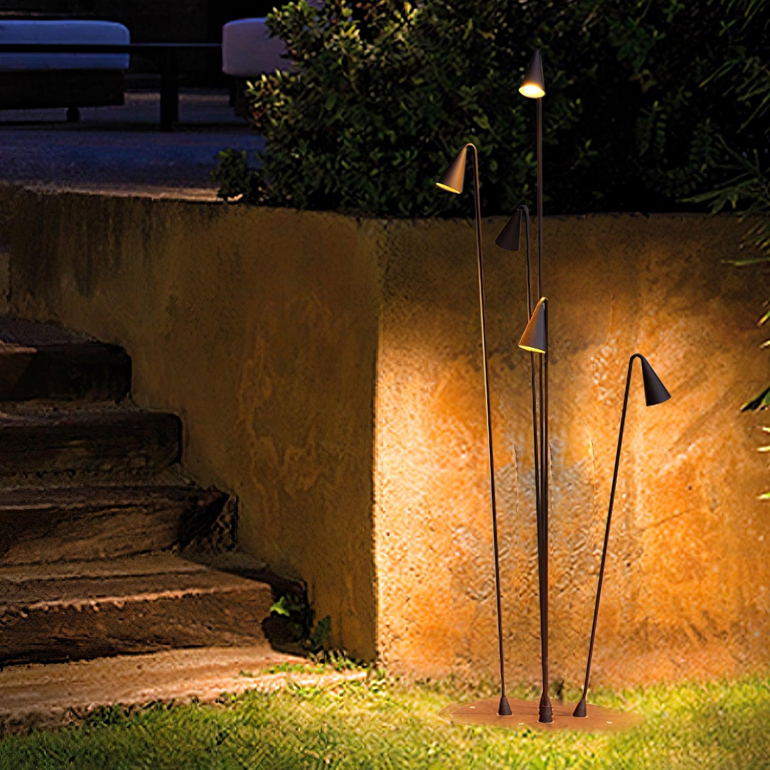 Bellflower Aluminum Outdoor Floor Lamp Waterproof LED Pathway Pedestal Light