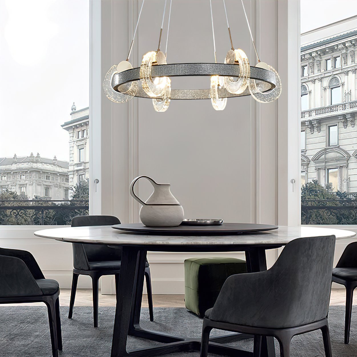 modern-integrated-led-bubble-crystal-ceiling-chandelier-flush-mount-light-with-three-color-modes