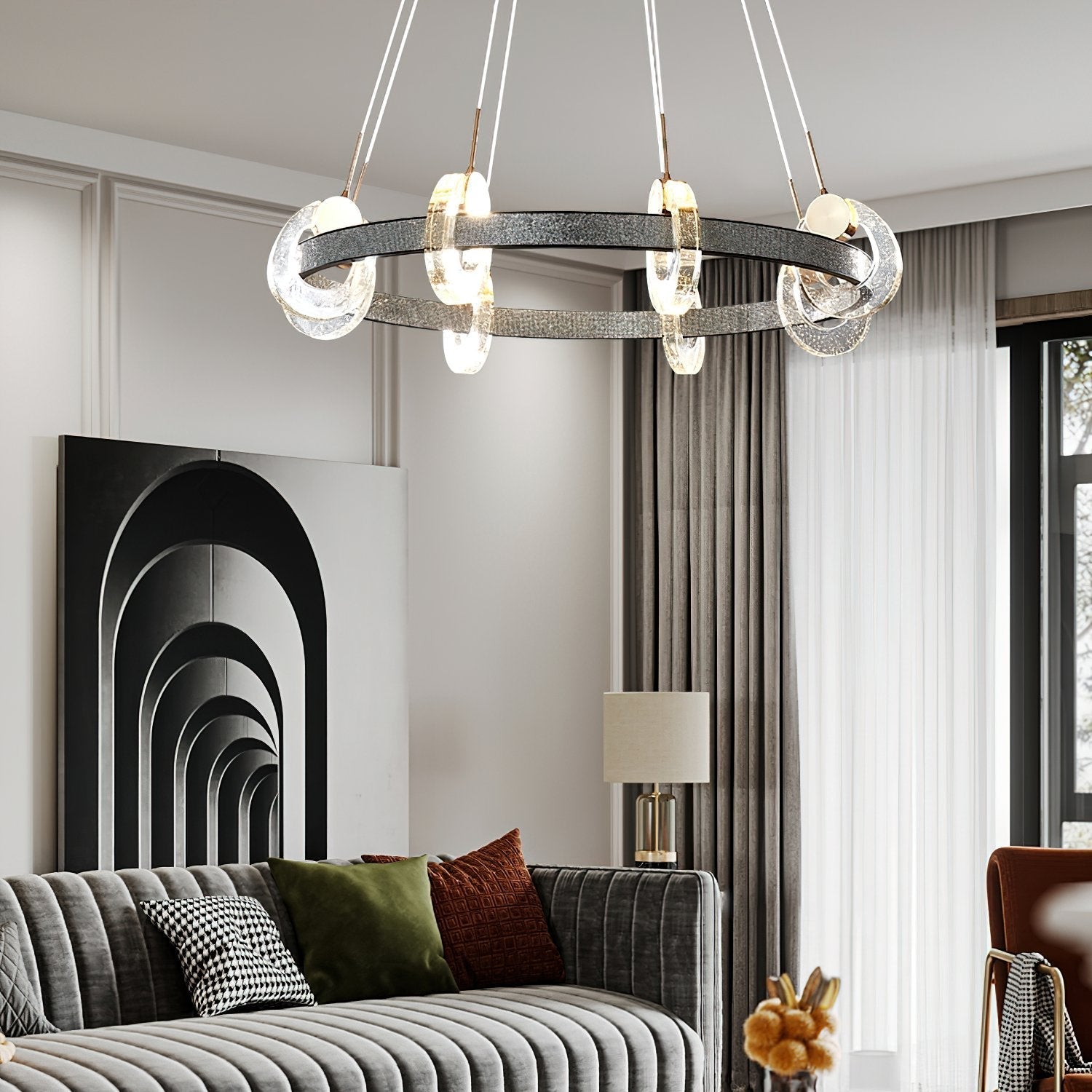 modern-integrated-led-bubble-crystal-ceiling-chandelier-flush-mount-light-with-three-color-modes
