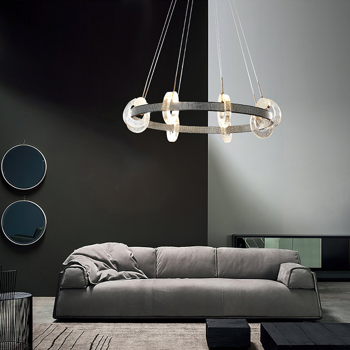 modern-integrated-led-bubble-crystal-ceiling-chandelier-flush-mount-light-with-three-color-modes