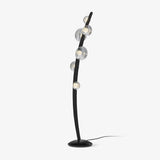Modern Bubbles Glass LED Floor Lamp with Iridescent Spheres and Vertical Standing Design