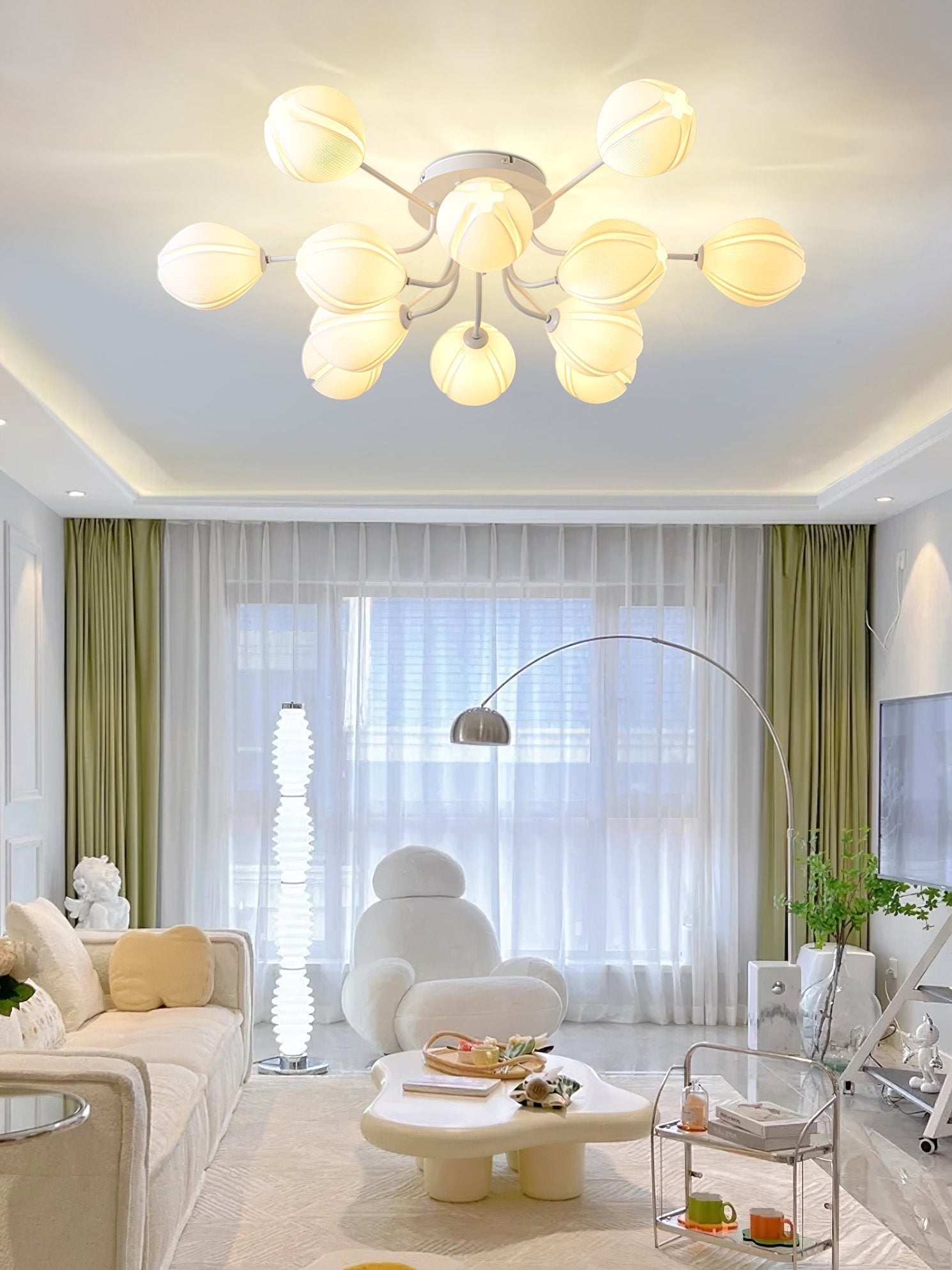 modern-white-bud-inspired-multi-head-led-ceiling-light-fixture-for-living-room