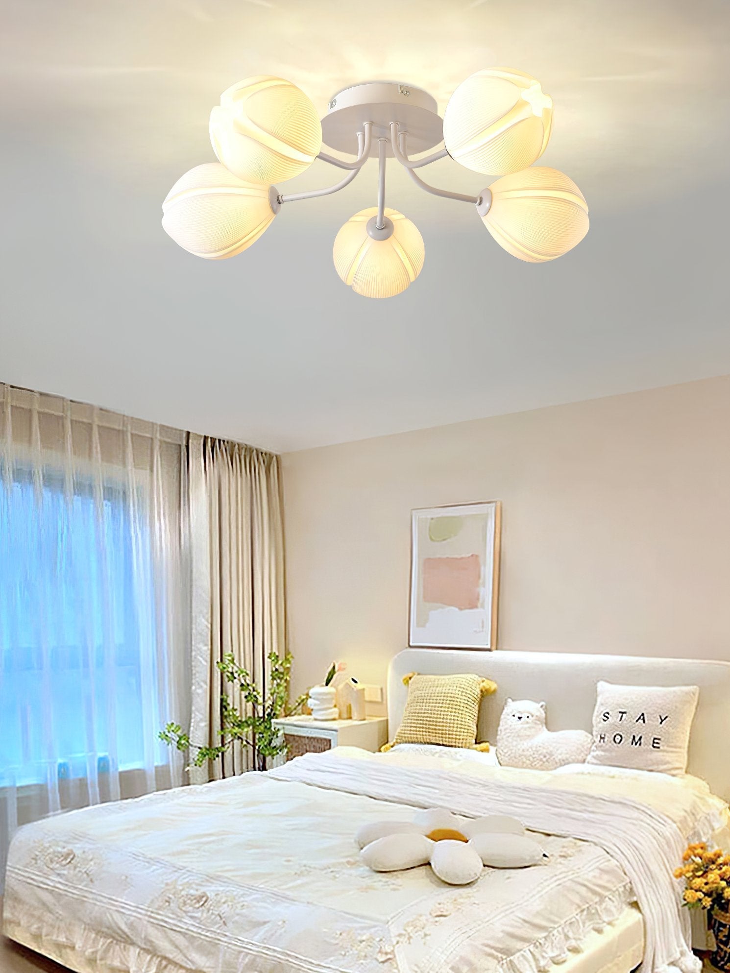 modern-white-bud-inspired-multi-head-led-ceiling-light-fixture-for-living-room