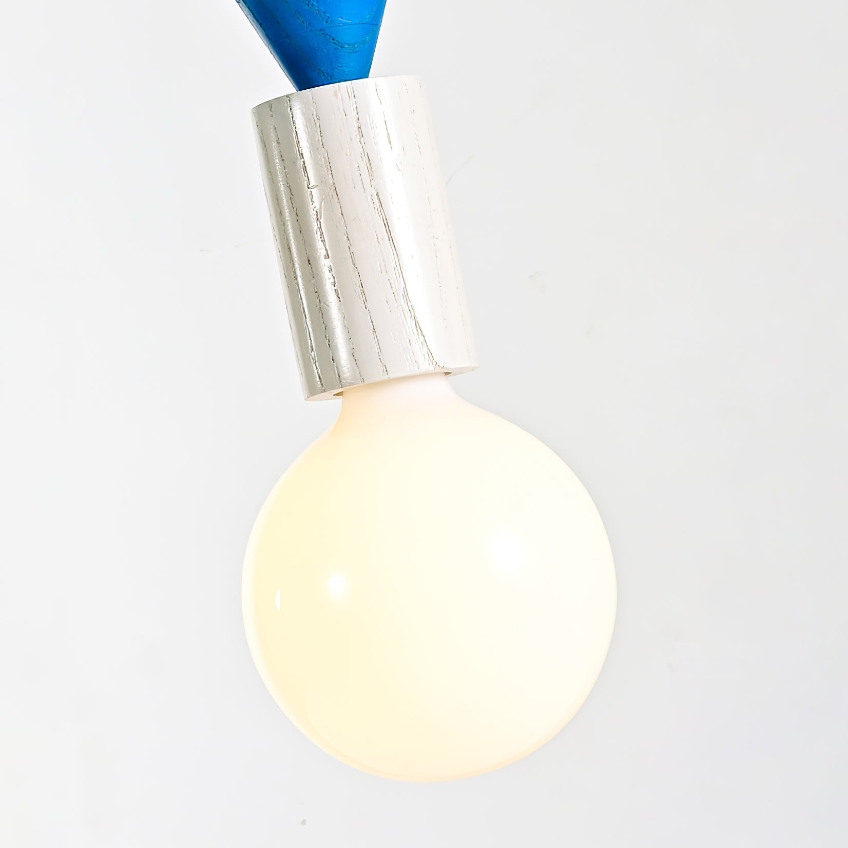 Modern Geometric Building Blocks Hanging Pendant Light with Wood and Metal Accents