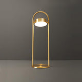Elegant Brass Nordic Ball Desk Lamp with Oval Geometric Frame and Integrated LED Lighting
