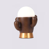 Scandinavian Style Wooden Cactus Table Lamp with Dimmable LED Accent Light