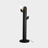 Modern Wood Cactus Floor Lamp with Multi Branch Glass Globe Shades and Marble Base