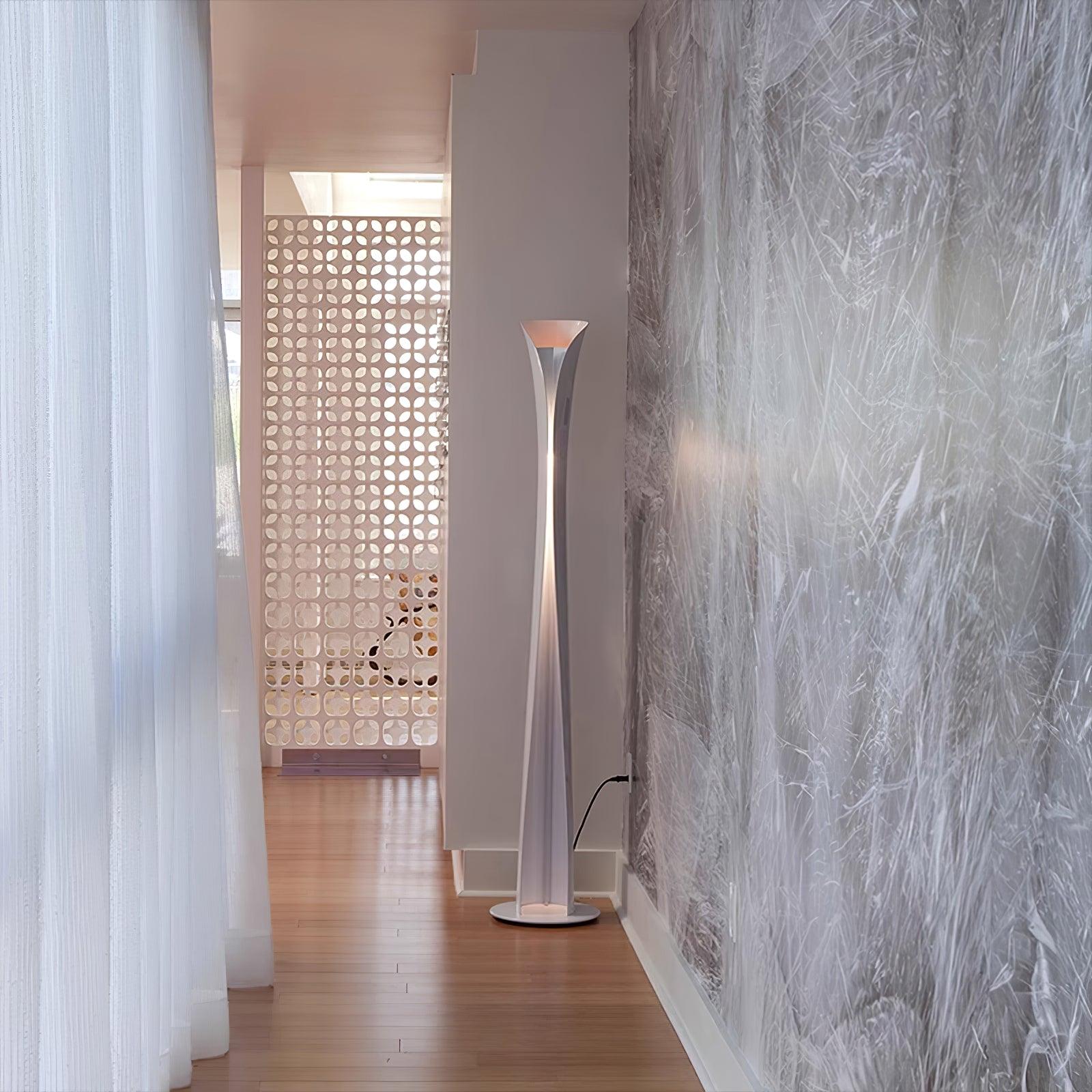 Modern Sculptural Aluminum Torchiere Floor Lamp for Indirect Lighting