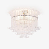 Modern Calista Murano Glass Ceiling Light Fixture with Chrome Finish and Handcrafted Glass Panels