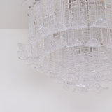Modern Calista Murano Glass Ceiling Light Fixture with Chrome Finish and Handcrafted Glass Panels