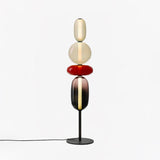 Modern Hand Blown Crystal Pebbles Floor Lamp Integrated LED Artistic Glass Lighting
