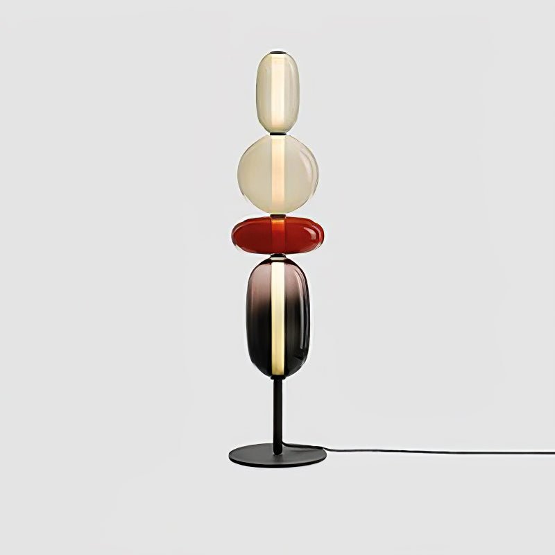 Modern Hand Blown Crystal Pebbles Floor Lamp Integrated LED Artistic Glass Lighting
