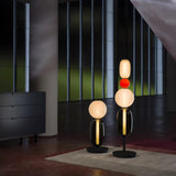 Modern Hand Blown Crystal Pebbles Floor Lamp Integrated LED Artistic Glass Lighting