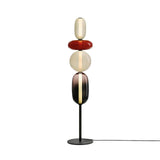 Modern Hand Blown Crystal Pebbles Floor Lamp Integrated LED Artistic Glass Lighting