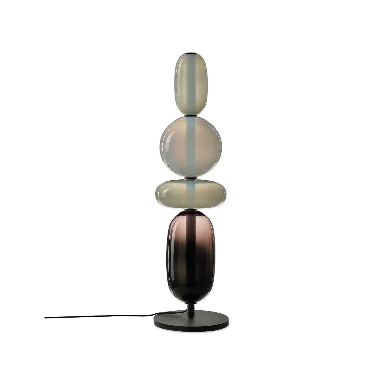 Modern Colorful Candied Glass Pebbles LED Table Lamp for Artful Interior Lighting
